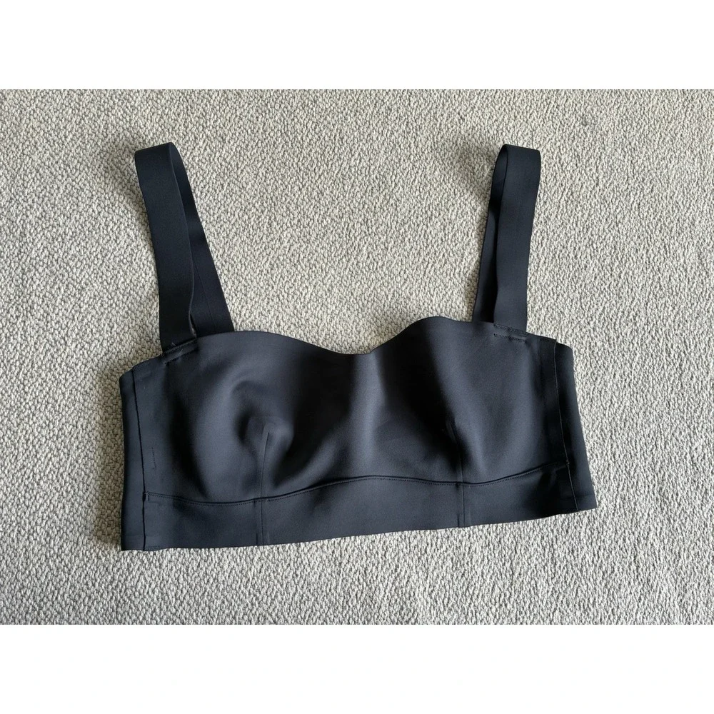 Free People Naomi Longline Bra Black Medium M Sweetheart Wide Straps